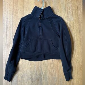Lululemon Black Cropped Quarter Zip Scuba